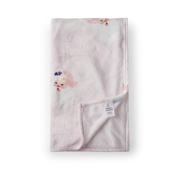 Coperta rosa chiaro in micropile a tema natalizio 130x170 cm Vintage Christmas Santa – Catherine Lansfield