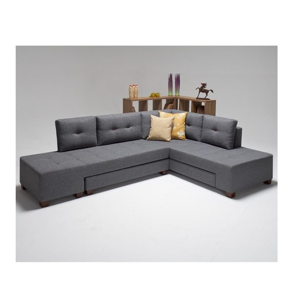 Divano letto Bailey grigio, angolo destro Manama - Balcab Home-image-3
