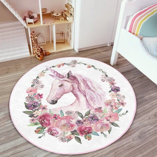 Tappeto rosa per bambini ø 120 cm Comfort - Mila Home-image-4