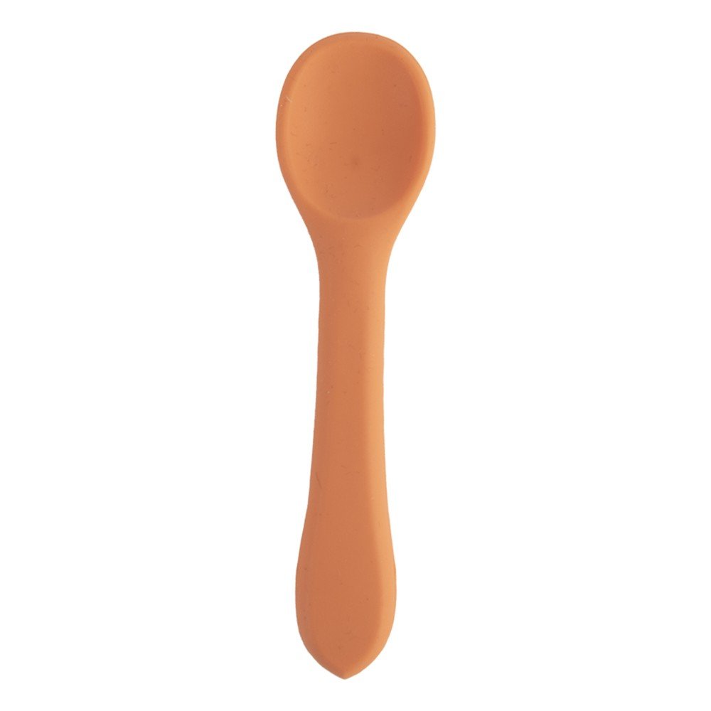 Cucchiaio da bambini arancione in silicone – Orion | Posate per bambini