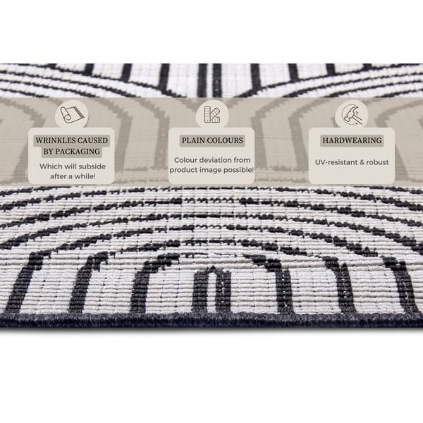 Tappeto da esterno bianco e nero 120x170 cm Pangli Black - Hanse Home-image-4