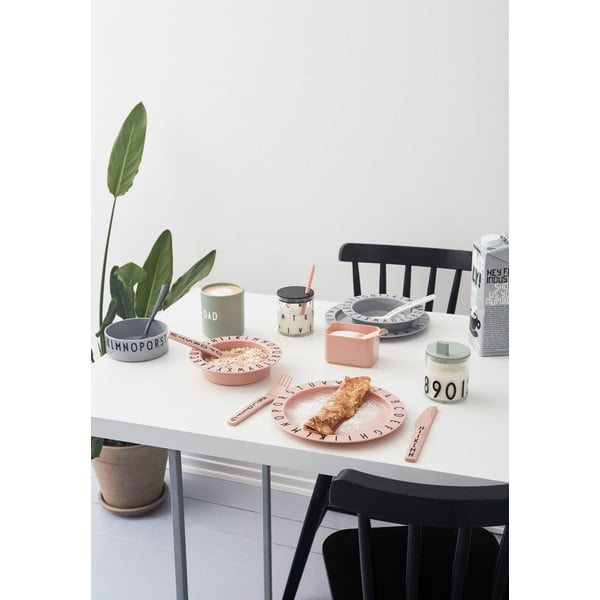 Piatto fondo per bambini, grigio, ø 15,5 cm Eat & Learn - Design Letters-image-3