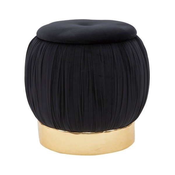 Černý puf s úložným prostorem Mauro Ferretti Paris, ⌀ 41 cm