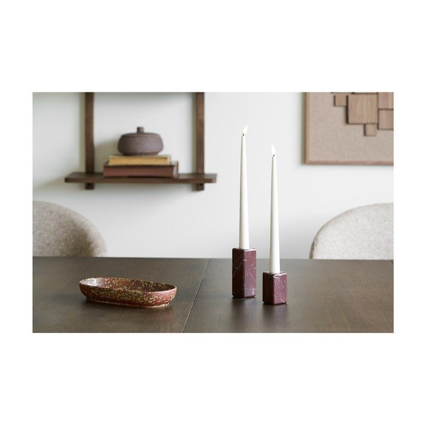 Portacandele in set in composito minerale 2 pz – House Nordic-image-1