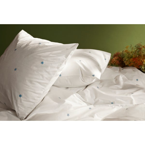 Set copripiumino e federa bianco in percalle di cotone per letto singolo 140x200 cm Daisy – JUNA-image-2