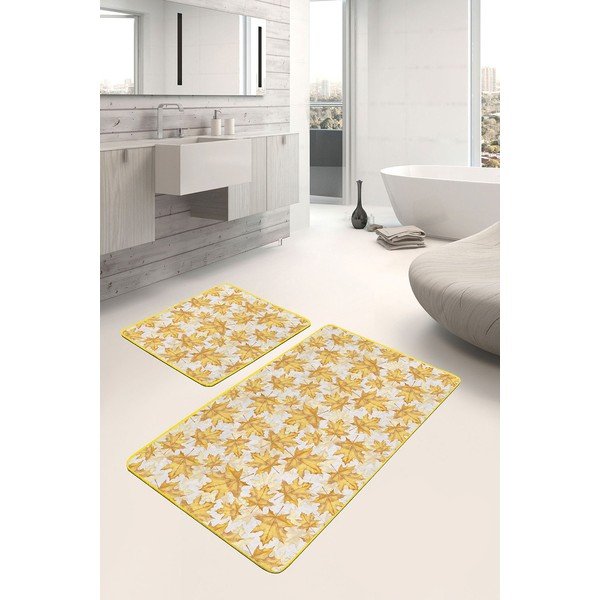 Tappetini da bagno gialli in set da 2 60x100 cm - Mila Home-image-1