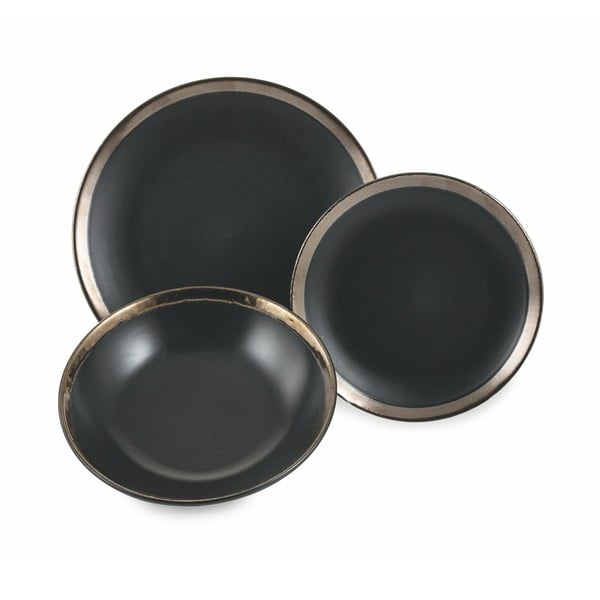 Set di 18 pezzi in gres nero Villa d'Este Naima - VDE Tivoli 1996-image-2