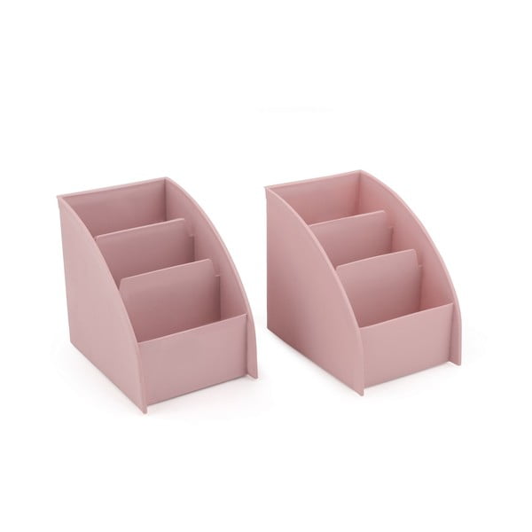 Organizer da bagno in plastica rosa per cosmetici - Hermia-image-2