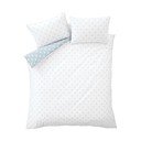 Set copripiumino e federa bianco e blu in cotone per letto singolo 135x200 cm Esme Floral – Bianca