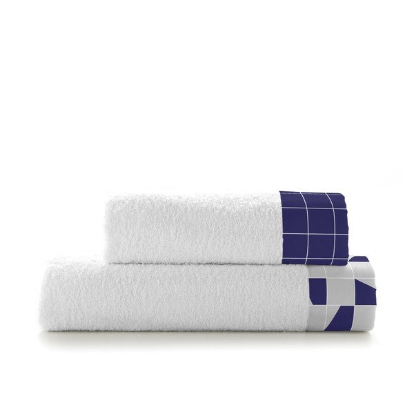 Set di 2 asciugamani in cotone Structure - Blanc-image-2