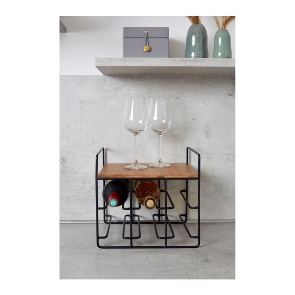 Supporto per 6 bottiglie di vino con ripiano in bambù Loft - Wenko-image-4