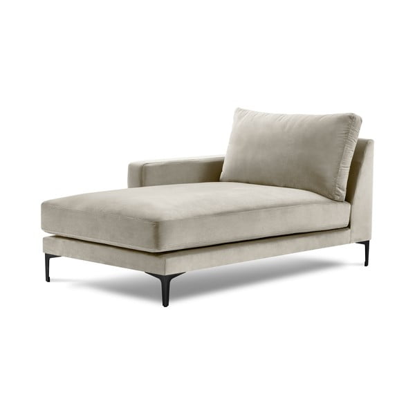 Poltrona lounge in velluto beige, angolo sinistro Harmony - Kooko Home