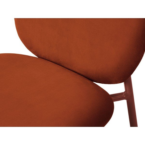 Sedia da pranzo color terracotta imbottito impilabile Caroline – Micadoni -image-3