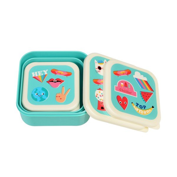 Portapranzo per bambini turchesi 3 pz Top Banana – Rex London-image-3