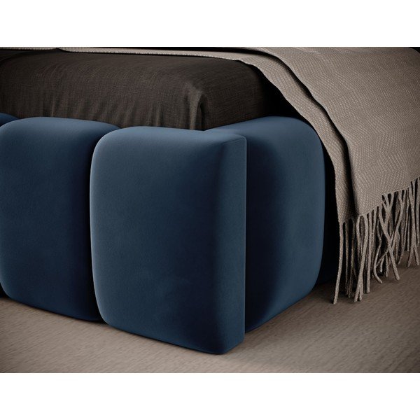 Letto singolo imbottito blu scuro con contenitore con rete inclusa 90x200 cm Lamica – ELTAP-image-3