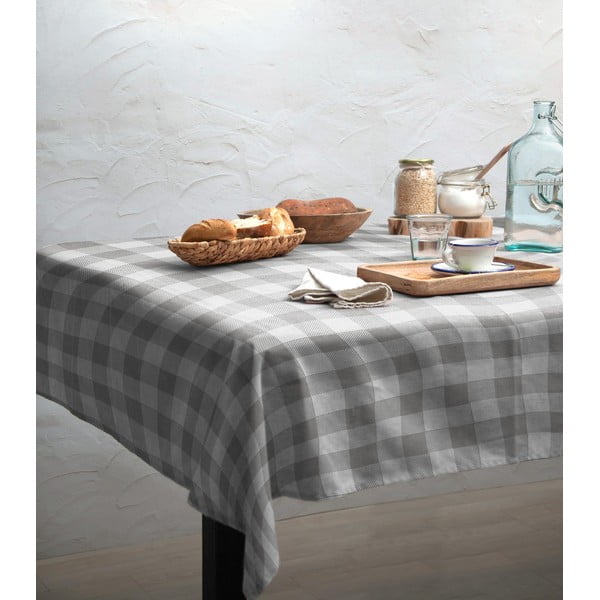 Tovaglia Lino Grey Vichy, 140 x 200 cm - Really Nice Things-image-1