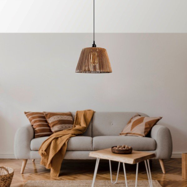 Lampadario nero/beige ø 30 cm Cone – Opviq lights-image-1
