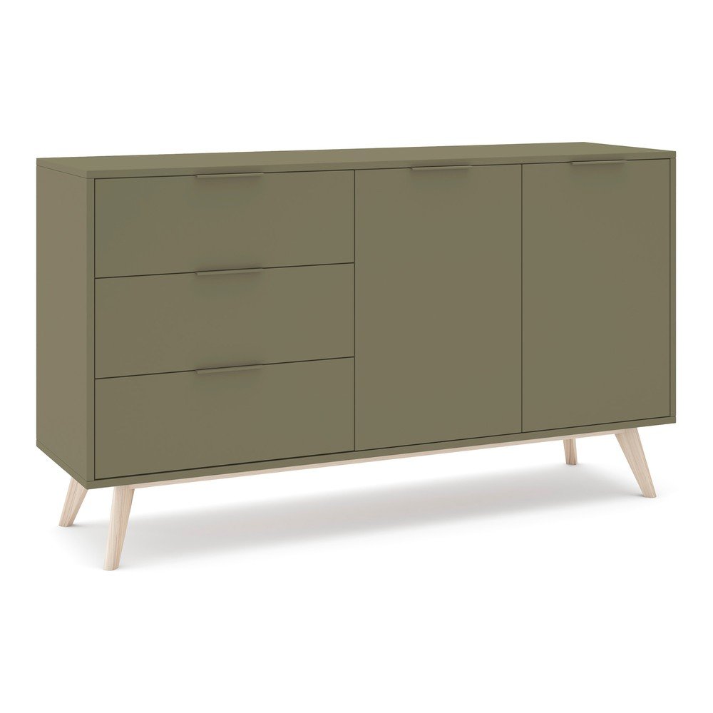 Credenza verde opaca 140x81x40 cm Campus – Marckeric | Cassettiere