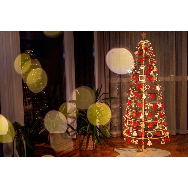 Albero di Natale decorativo in legno Slim, altezza 72 cm - Spira-image-4