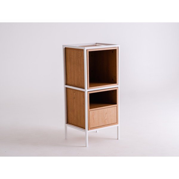 Libreria bianca in rovere 45x102 cm Skap - CustomForm-image-2