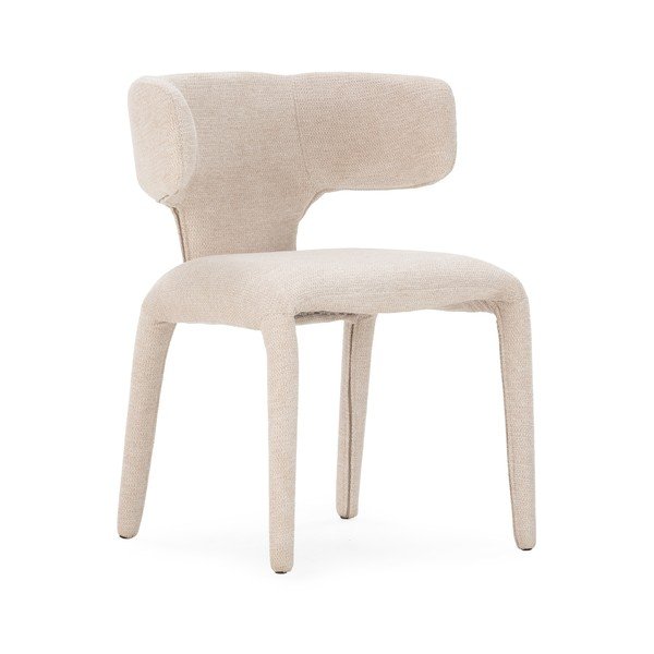 Sedia da pranzo beige imbottito Maca – MOME