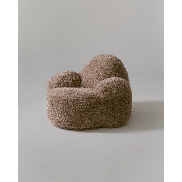 Pouf a sacco per bambini marrone con rivestimento in pelliccia sintetica Momo – Wigiwama-image-1
