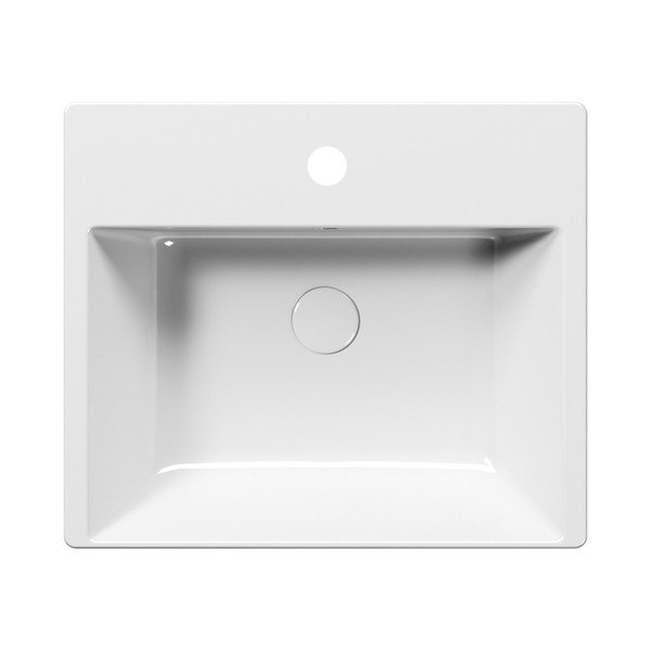 Lavabo bianco in ceramica 55x47 cm Kube X – Sapho-image-1