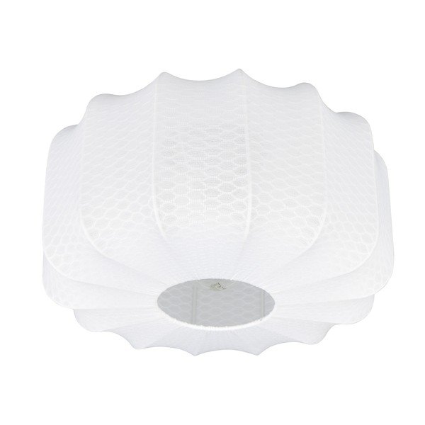 Plafoniera bianca in metallo con paralume in tessuto ø 40 cm Madleine – Reality