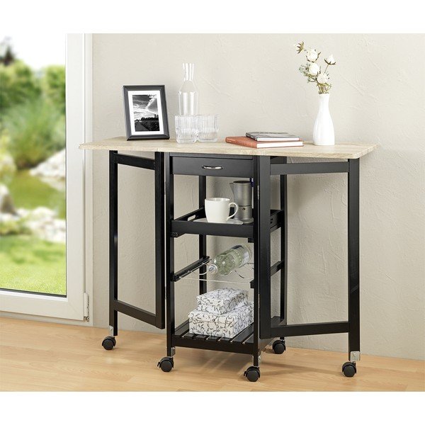 Mobile da vino in rovere con decoro bordeaux e naturale per 3 bottiglie, 97x77 cm - Maximex-image-3