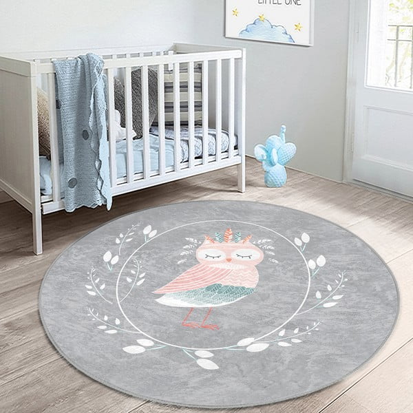 Tappeto grigio per bambini ø 100 cm Comfort - Mila Home-image-2
