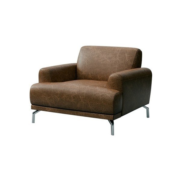 Poltrona in pelle marrone Puzo - MESONICA-image-2
