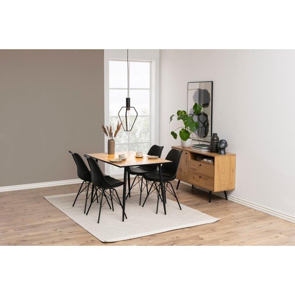 Mobile TV nero-color legno naturale effetto rovere 124x75 cm Wilma - Actona-image-1