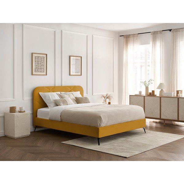 Letto matrimoniale imbottito con rete inclusa 160x200 cm Prune – Bobochic Paris-image-4