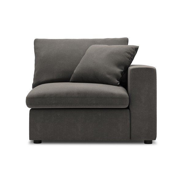 Parte angolare marrone scuro del divano modulare in velluto a coste, angolo destro Galaxy - Windsor & Co Sofas