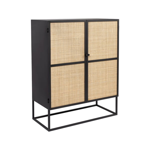 Cassettiera alta in rattan nero 80x100 cm Guuji - White Label-image-2
