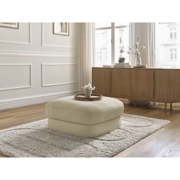 Poggiapiedi beige con rivestimento in bouclé Leonore – Bobochic Paris-image-4