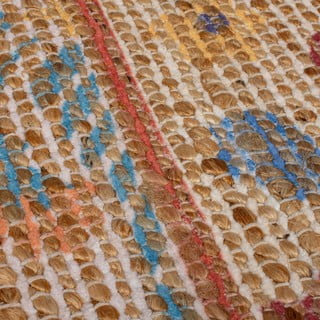 Passatoia di colore naturale in misto iuta tessuta a mano 60x230 cm Taylor Patchwork – Flair Rugs