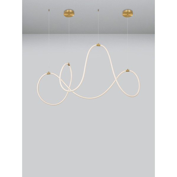 Lampadario LED dorato in acciaio con intensità regolabile Cerelia – Nova Luce-image-4
