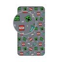 Lenzuolo con angoli per bambini grigio in cotone per letto singolo 90x200 cm Minecraft "We got this" – Jerry Fabrics