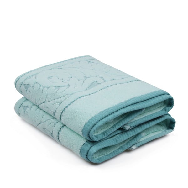 Set di 2 asciugamani in cotone verde menta Sultan, 50 x 90 cm - Foutastic