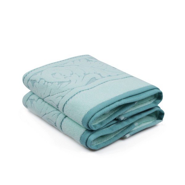 Set di 2 asciugamani in cotone verde menta Sultan, 50 x 90 cm - Foutastic