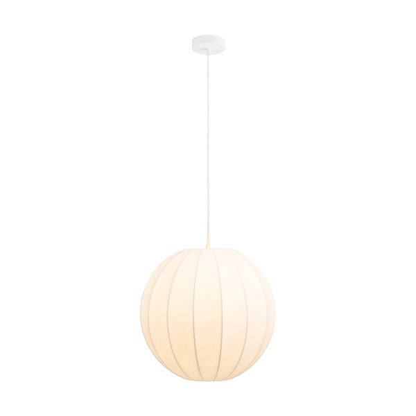 Lampadario bianco con paralume in tessuto ø 40 cm Coventry – House Nordic-image-3