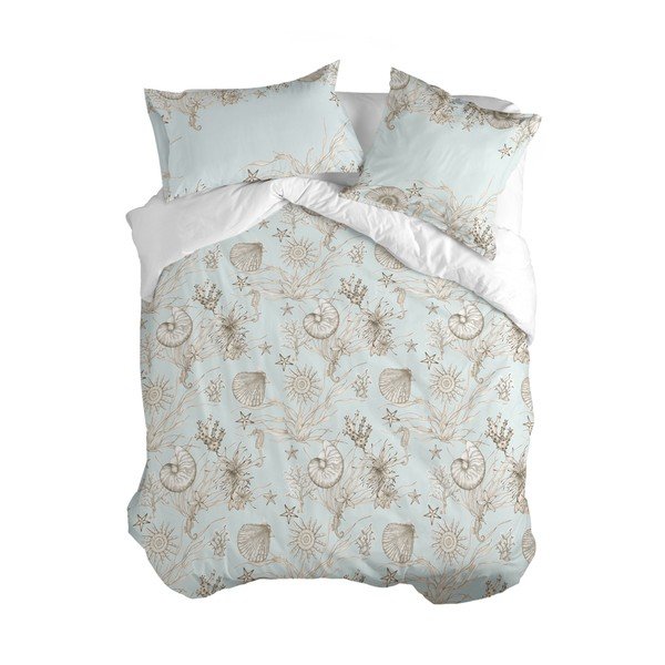 Copripiumino in cotone per letto singolo color menta e marrone 140x200 cm Coral Reef - Happy Friday