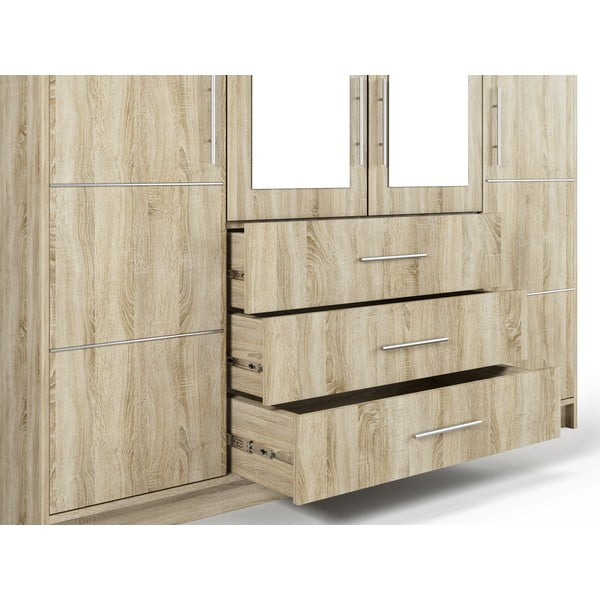 Armadio in rovere con specchio 196x200 cm Derry - Cosmopolitan Design-image-1