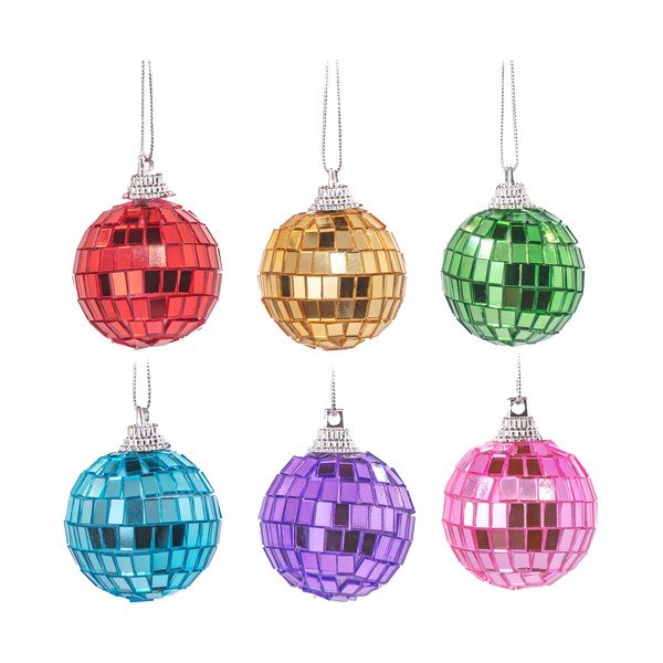 Decorazioni per albero di natale in set in vetro 6 pz ø 4 cm Mirror Disco – Sass & Belle