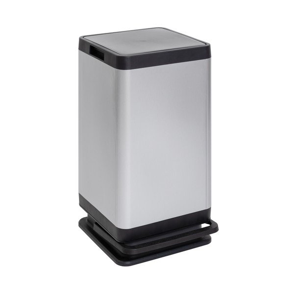 Cestino per la spazzatura in plastica argentato con pedale 80 l Tokyo – DEA HOME-image-2
