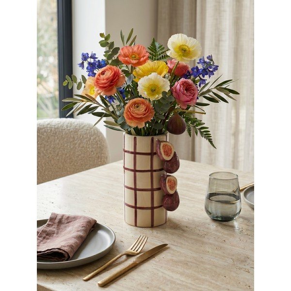 Vaso viola/color crema in ceramica (altezza totale 21 cm) Havor – Yes Everyday-image-1