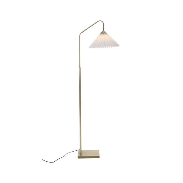 Lampada da terra color crema/color ottone in tessuto con struttura flessibile (altezza totale 155 cm) Kate – Ellos Home