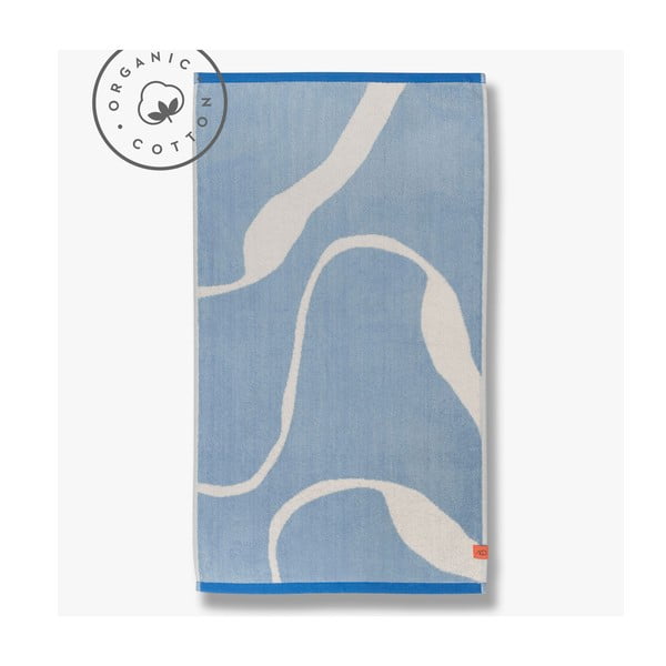 Asciugamano in cotone biologico bianco e blu 70x133 cm Nova Arte - Mette Ditmer Denmark