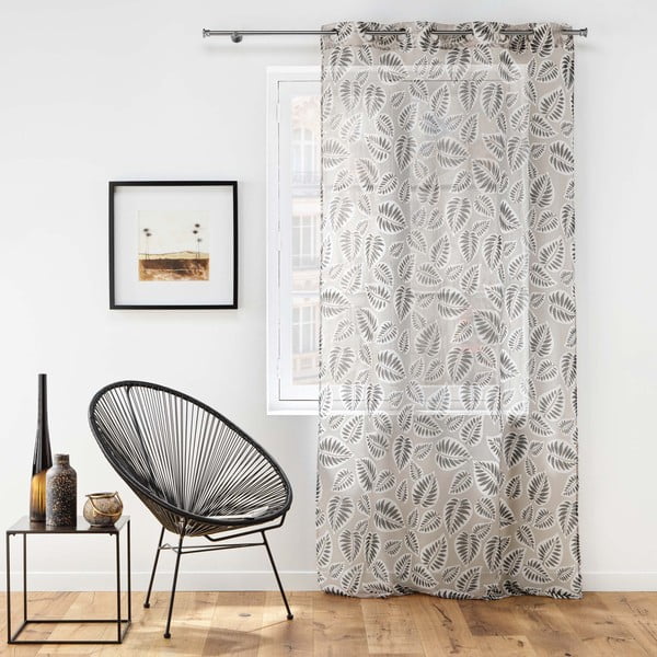 Tenda in voile nero e beige 140x240 cm Alma - douceur d'intérieur-image-2